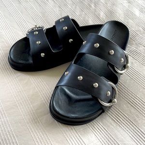 Rebecca Minkoff Vachel Double Strap Slides Leather